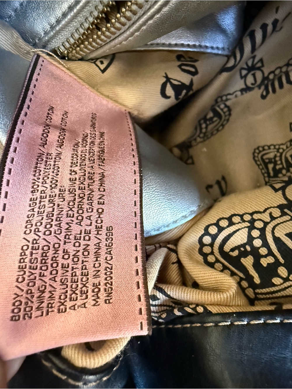 Juicy Couture "Once Upon a Time" Velour Daydreamer Bag BLACK - McBling - Picture 13 of 16